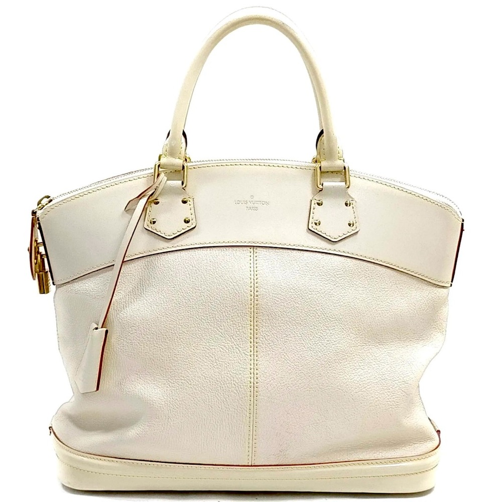 💯AUTHENTIC LOUIS VUITTON IVORY/BLANC SUHALI LOCKIT GM HANDBAG